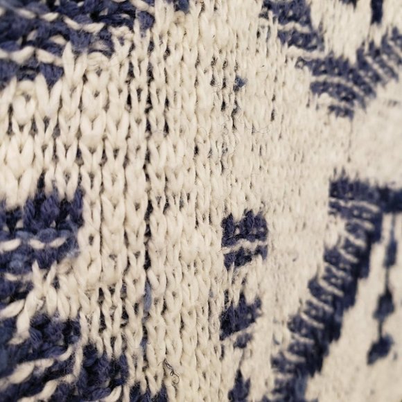Vintage Blue and White Geometric Sweater - Picture 11 of 16